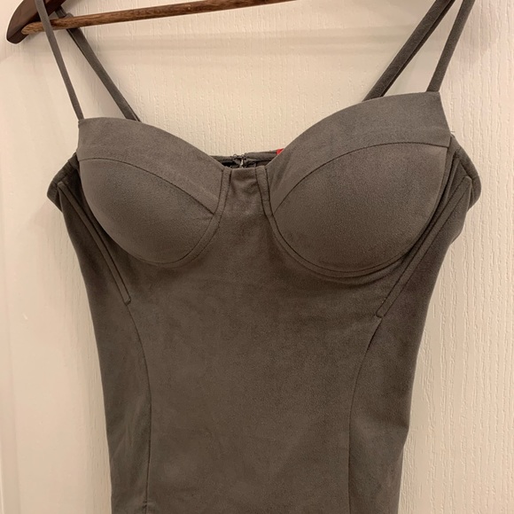 Guess suede bustier top Grey - Picture 3 of 7